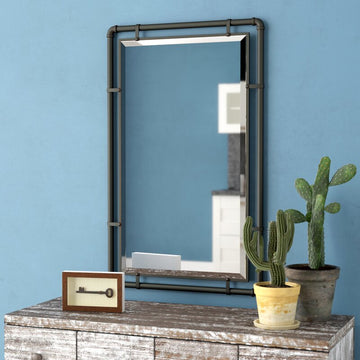 Tenmopa Industrial Beveled Metal Wall Accent Mirror